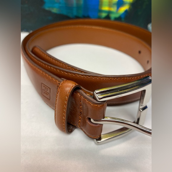 Lauren Ralph Lauren Other - Lauren Ralph Lauren LRL Men’s 34/85 Camel Brown Belt Silver Buckle 433119218-236